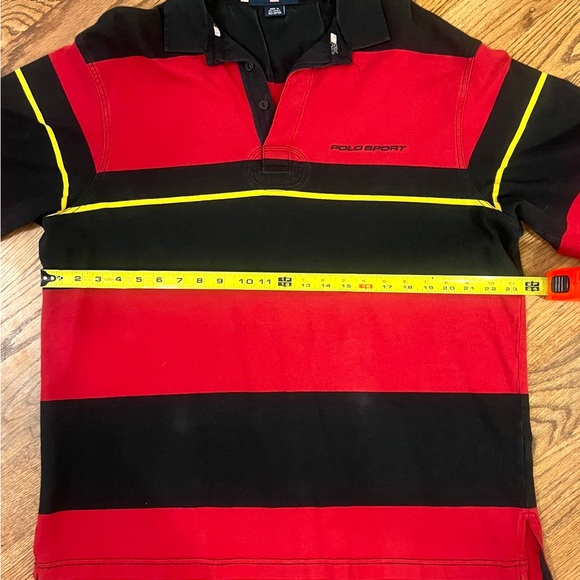 Polo Sport by Ralph Lauren Red and Black Striped‎ Shirt - Picture 9 of 12